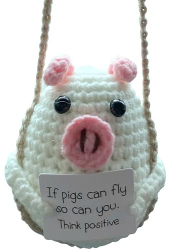 Auto-Zubehör Zum Aufhängen Positive Geschenke Schwein Schwein Auto Rückspiegel Anhänger, Süße Swinging Schwein Auto Innenraum Deko für Autospiegel Hängendes Zubehör