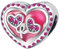 GOUWO Rosa Liebesherz 925er Silber Charms Kompatibel mit Pandora Armband Halskette Schmuck für Frauen Mutter Tochter Geburtstag Halloween Muttertag Valentinstag Geschenke