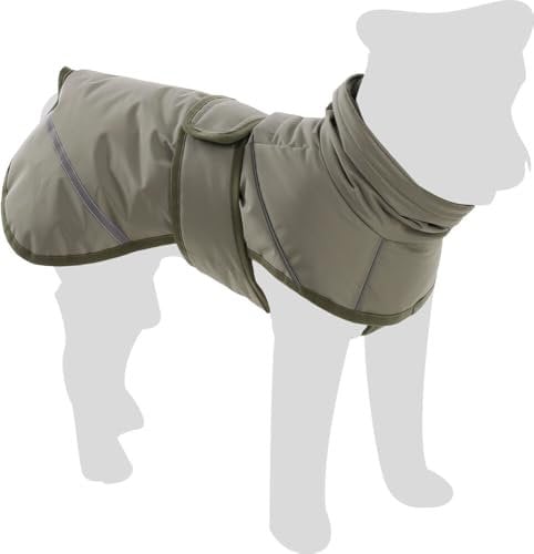 Flamingo Hundemantel Winter – Cujo Grün – 45cm – warm & modisch – Polyester – wasserabweisend – isothermische Innenschicht – Klettverschluss – reflektierende Streifen – Geschirröffnung