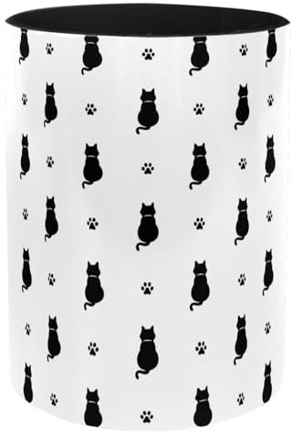 Eslifey Iron Pen Holder, Cutr Cat Paw Black Illustration Pattern Pencil Holder Cup, Desk Accessories Holder Makeup Brush Storage Organizer