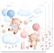 ParPix 20 Stück Baby Bär Servietten Babyparty, 33x33 cm Servietten 1. Geburtstag Junge Mädchen, Baby Shower Deko Papierservietten, Rosa Blaue Bär Baby Servietten, Servietten Taufe,Babyparty Servietten