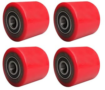 SFQEVHRZ Rouleaux pour transpalettes， Lot de 4 - Roulement à Billes, alésage 20 mm, diamètre 80 mm, Roues en polyuréthane PU 80x70 mm 80x90 mm 80x100 mm Accessoires for Chariot élévateur Manuel