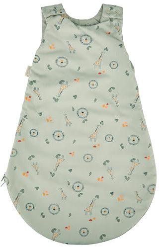 Sterntaler Babyschlafsack 56cm Giraffe & Löwe – Alloverdruck, Hydrocool-Futter, leichte Wattierung – Zwei-Wege-Reißverschluss, Druckknöpfe & Kabelöffnung - 1,50 TOG – Baby und Kleinkind Schlafsack