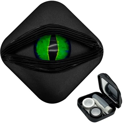 Contact Lens Cases (Empty) Spooky & Stylish Halloween Style Contact Lens Storage Holder Leakproof Daily Contact Case Halloween Dragon Eye Contact Lens Case Set Green