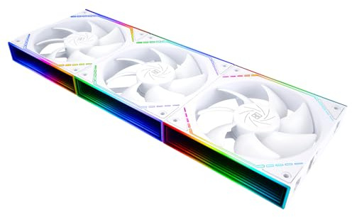 TR -TL-M12QW X3 VENTO CPU Funda de 120mm Funda, Conector PWM Silent Corrending Computer con cojinete S-FDB, ventilador de PC con efecto de luz de espejo Argb, bajo ruido, blanco