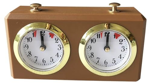 Reloj de ajedrez, temporizador mecánico profesional de ajedrez con botón de inicio de temporización, 6 x 4 x 2 pulgadas, temporizador analógico portátil para tablero de ajedrez internacional