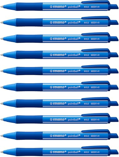 STABILO - Druck-Kugelschreiber - pointball colorful | 10er Pack, ultramarinblau