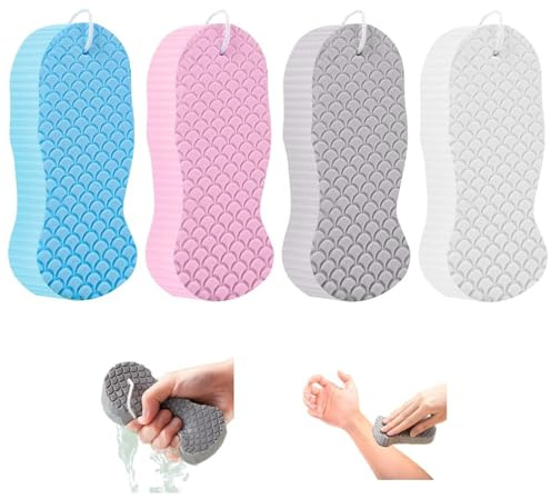4 Pcs Duschschwamm Peeler Körperschwamm Wiederverwendbare Badeschwamm Peeling Schwamm Absorbiert Für Bad Und Dusche