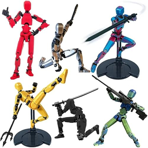 Ruilidesg T13 Actionfiguren, Dummy 13 3D Gedruckt | Fertig montierte 3D-Figur, voll bewegliche Gelenke, Geschenk für Sammler, Gamer & Stop-Motion-Fans