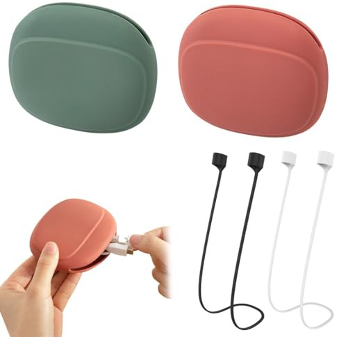 XENQITO 4 Pezzi Porta Auricolari, Porta Cuffie con Filo, Porta Cavi da Viaggio, Custodia Auricolari In Silicone Morbido, Custodie per Cavi Dati, Cable Organizer, per Auricolare Cavo Disco u Moneta