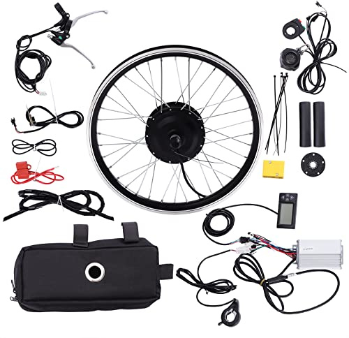 Legwfdthy 20 Inch E Bike Conversion With Lcd Screen Adjustable Speed Commuter Kit Folding Front Wheel Motor Pedal Assist Electric Hub Bicycle Controller Display Brake Low Noise Fast Sensor 350W