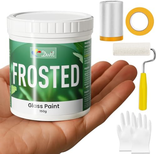 DWIL Milchglasfarbe für Fenster, 5oz | Wasserbasiert, geruchsarm,UV-beständige， blasenfrei, 8 m² Deckkraft, trocknet in 1,5 h, für Badezimmer, Küche, Bürofenster