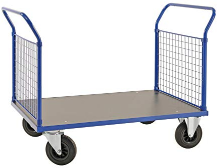 Plattformwagen mit 2 Stirnwänden | Eine Serie mit Gitterwand-Plattformwagen Kommisionierwagen Aufbewahrungswagen