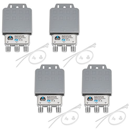 4X DiseqC Schalter SE Switch 2/1 mit Wetterschutzgehäuse HB-DIGITAL 2X SAT LNB 1 x Teilnehmer/Receiver für Full HDTV 3D 4K UHD