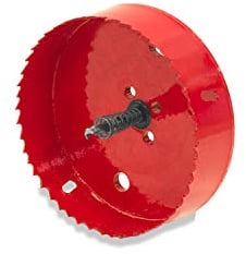 Elbe Inno Sega a tazza in HSS 6542 Ø 120mm, Fresa a tazza, per legno, cartongesso, legno compensato, lamiera di ferro, alluminio, conviene per i trapani elettrici con mandrino 1/4 ELS120