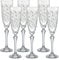 Bohemia Sektgläser Kristall, Sektkelch, Model Leaves Clear, Gravur, 200 ml, 6er Set