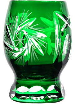 Wodkaglas Schnapsglas Stamper Likör geschliffen Grün Kristallglas 45 ml