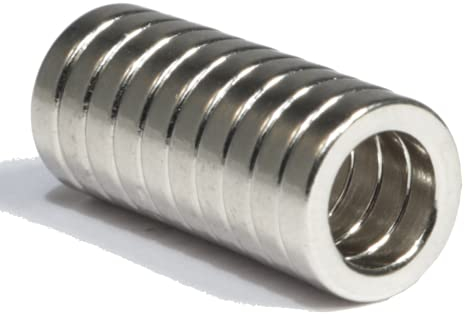 Neodym Magnet Mini Ringmagnete Mit Loch Bohrung 6mm Ringmagnet 9mm x 2mm Scheiben Magnete Stark - Flach Rund - N45 Stark (20)