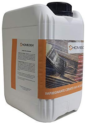 Home Idea Italia Impregnante per Legno a Base d'Acqua Pronto all'Uso per Esterni Confezione da 5 litri (Orange)