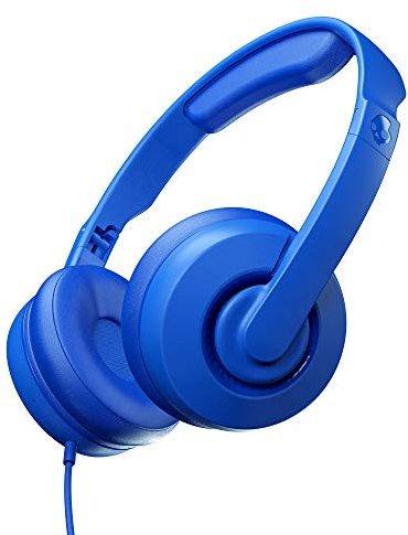 Skullcandy Cassette Junior On-Ear Wired Headphones, Volume-Limiting, Microphone, Works with Bluetooth Devices and Computers - Cobalt Blue