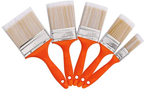Paint Brush Set House Wall Paint Brush Professional Straight Edge Paint Tool for Home Furniture Art Decor Fences 5 Pcs