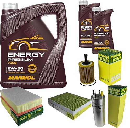 QR-Parts Set 85487758 HU 719/7 x WK 857/1 MN7908-1 C 32 191/1 FP 2842 MN7908-5 Inspektionspaket 7 L Energy Premium 5W-30 + MANN Filterpaket 10932317