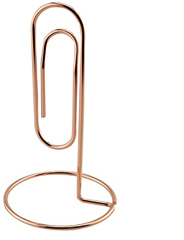 HJ Garden 1 x Büro-Notizhalter für den Schreibtisch, Büroklammer, Memo-Halter (rotgold).