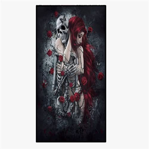 JXSMYT Strandtuch Totenkopf Muster Gothic Strandtücher Weich Duschtuch Handtuch Quick-Drying Towel Blanket for Travel Yoga Camping Badetuch XXL (KL-9,80x160 cm)