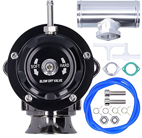 Soupape de Soufflage Turbo en Billette d'Aluminium,Soupape de soufflage Tuyau à 2,5 po Type‑RS Universel SDD‑BOVGRSBL FPG250(noir)
