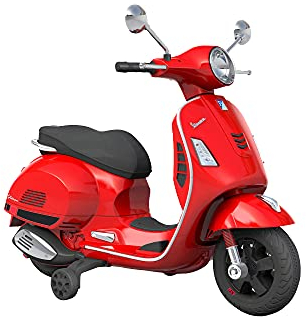 TURBO CHALLENGE - Vespa - Elektrischer Transporter - 119107 - Roller - Rot - Fahrbereit - Maximal 30 kg - Kunststoff - Wiederaufladbare Batterien - Von 3 bis 6 Jahren