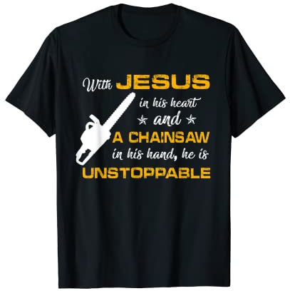 With Jesus In His Heart Chainsaw In His Hand Chainsaw Man T-Shirt