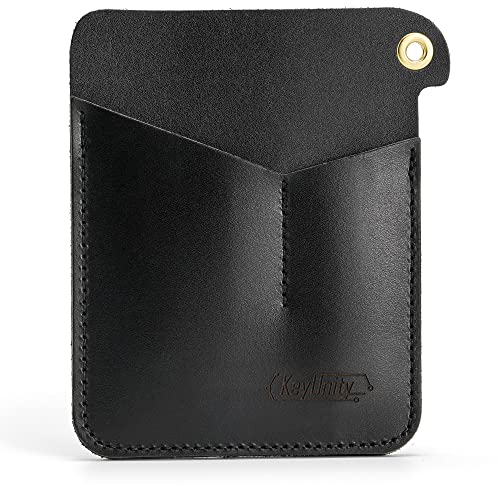 KeyUnity KL01 EDC Tasche Organizer Leder, Multitool Aufbewahrung mit 3 Pouch, Retro Schutzhülle für Taschenmesser/Taschenlampen/Stifte/Zubehör, Lederscheide für Herren und Damen (Schwarz)