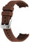 YISIWERA 20mm Premium Crafter braun Silikon Uhrenarmband Universal gebogenes Ende Kautschuk Uhrenarmband Armband gebürstetem Edelstahl Dornschließe für Männer Frauen