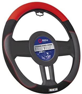 Sparco Lenkradbezug S122 Rot und Schwarz in Wildleder + PVC