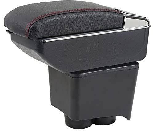 BEAUTYBIGBANG Mittelarmlehne Abdeckung Auto Armlehnen Passt Für Polo 9N 2002-2009 2005 2006 2007 2008 Verdickte Kann Sich dehnen und aufrichten, Box Schutz Kastendeckel (Schwarz)