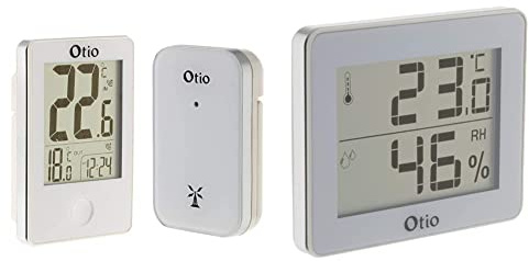 Otio - Thermomètre int/ext sans fil Blanc & Thermomètre / Hygromètre Blanc