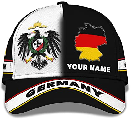 501 Baseball Mütze Deutschland Nation Karte Deutschland Flagge Logo Design Gedruckt Baseballmütze Leichtgewicht Golf Caps Retro Basecap Für Running, Auf Reisen, Damen
