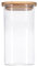 TALK-POINT Vorratsdosen aus Glas mit Bambusdeckel, Vorratsgläser, Glasbehälter | 550 ml - 2500 ml | luftdicht, Spülmaschinenfest, Mottensicher (1500 ml)