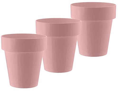 ECOMACETAS FLOWERPOT STORE Pot de fleurs en plastique rose Design moderne Pot de fleurs rose en plastique (3,14 cm)
