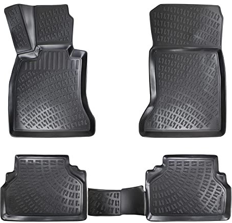 fussmattenprofi.com 3D Auto Gummimatten Set für BMW 5 (E60) Baujahr 2003-2010 | Hoher Rand Allwetter Geruchlos rutschfest Gummifußmatten Fussmatten TPE