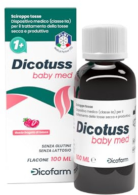 Dicotuss Baby Med 100 ml – Dicofarm | Sciroppo Tosse Bambini per Tosse Secca e Produttiva – Calma la Tosse, Protegge la Mucosa e Favorisce Rimozione del Muco