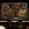 Murales de pared de tamaño personalizado, engranajes de metal retro desgastados, murales de pared autoadhesivos extraíbles para despegar y pegar, papel tapiz fotográfico grande