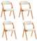 SoBuy Sillas Comedor Pack 4 Silla Plegable de Madera para Comedor y Cocina con Respaldo Cómodo y Asiento Acolchado, Ideal para Comedor, Cocina, Balcón u Oficina Blanco FST92-Wx4