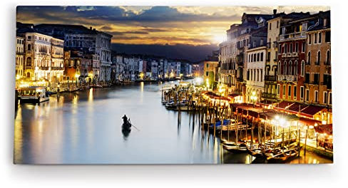 Paul Sinus Wandbild 120x60cm Venedig Abend Gondel Italien Sonnenuntergang