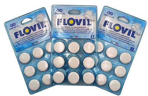 Cristalis Flovil Clarifiant Ultra concentré, pour Tous Types de filtres piscines - Lot de 27 pastilles - Made in France Blanc