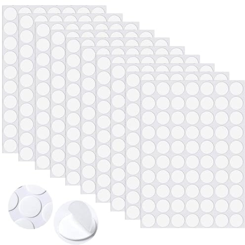 Doppelseitige Klebepunktaufkleber - 700 Stück 10mm runde klare Klebepunkte, rückstandsfreies abnehmbares Wandklebemittel, transparenter Fotoklebepunkt für Festivaldekorationen und Bastelarbeiten DIY