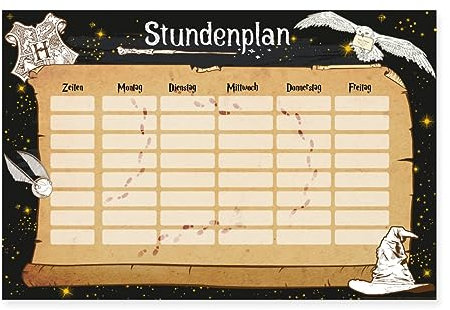 Spreadshirt Harry Potter Stundenplan Geschenk Poster 60x40 cm, One size, Weiß