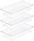 Amtido 3 Pack Drawer Organisers - Sturdy Clear Plastic Storage - Versatile Storage for Kitchen Cutlery, Bathroom, Utensils, Makeup, Office, and Desk Accessories (15.2cm x 30.5cm x 5.1cm)
