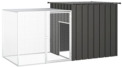 Festnight Outdoor Hühnerstall XXL groß Freilaufgehege Metall Hühnerhaus Geflügelstall Kaninchenstall Hasenstall Hühnerkäfig Freigehege für Hühner Kaninchen Gänse Enten