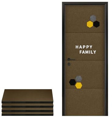 DFJLWKE Paquet de 4 Panneaux de Feutre Acoustique,100 * 50cm Auto-adhésif Mur de Coton d'isolation phonique,Autocollants de Porte insonorisés décoration de Porte à la Maison silencie (Kaki)